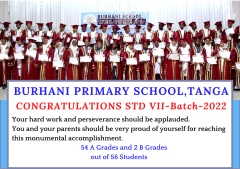CONGRATULATIONS STD VII Batch-2022
